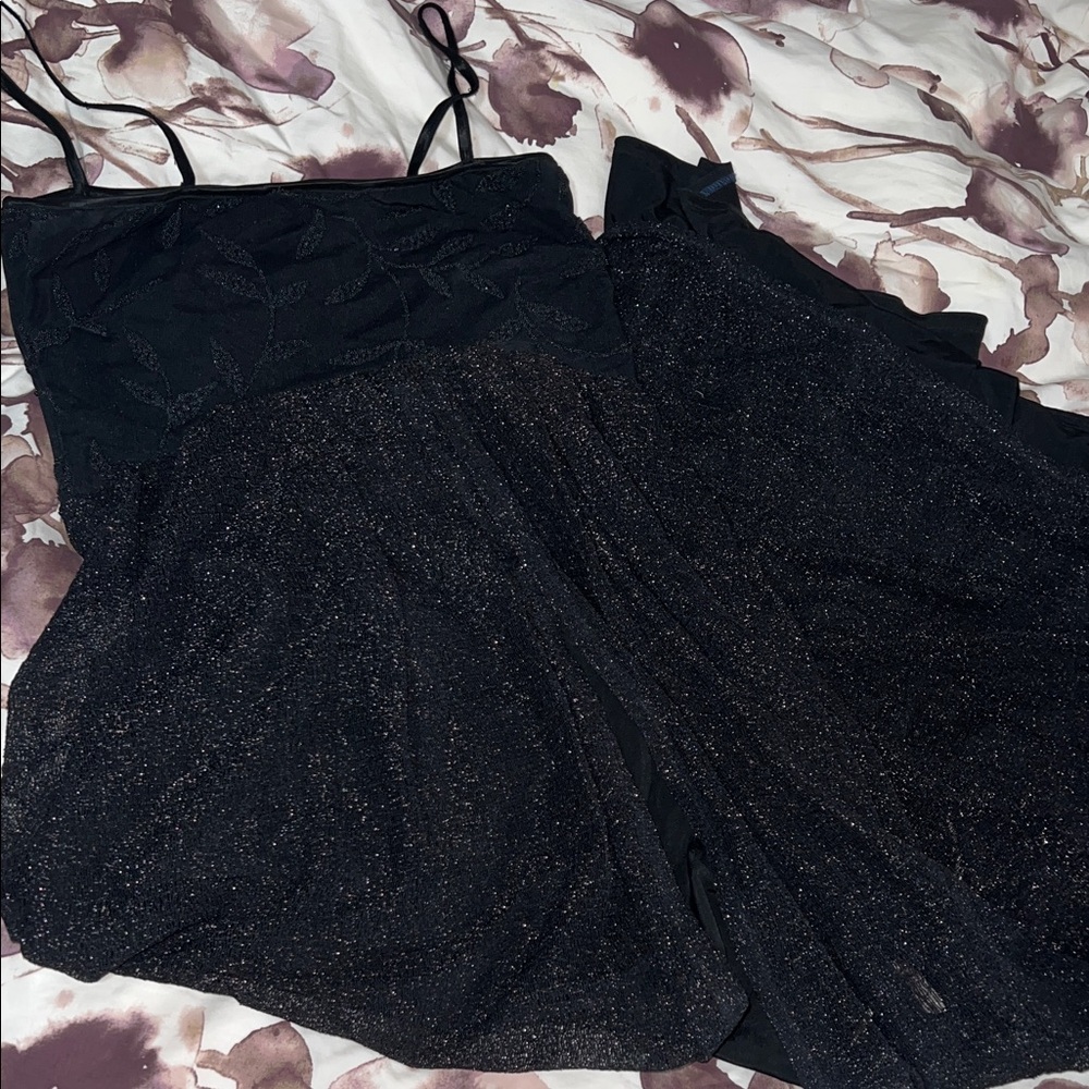 Elegant sparkle Black Women's Dress Y2K